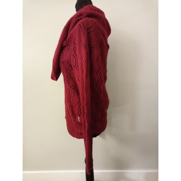 Apt 9  Womens Red Knit Cowl Neck Sweater With Metallic Thread Size Small - Picture 2 of 6